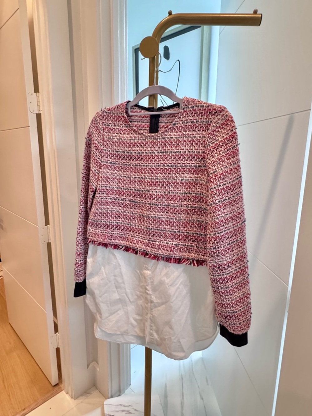 Zara TRF “2-in-1” Tweed/Oversized Shirt